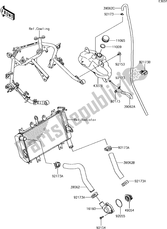 All parts for the 28 Water Pipe of the Kawasaki EX 400 Ninja SE 2018