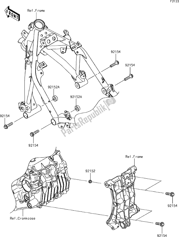 Alle onderdelen voor de 30 Engine Mount van de Kawasaki EX 400 Ninja SE 2018