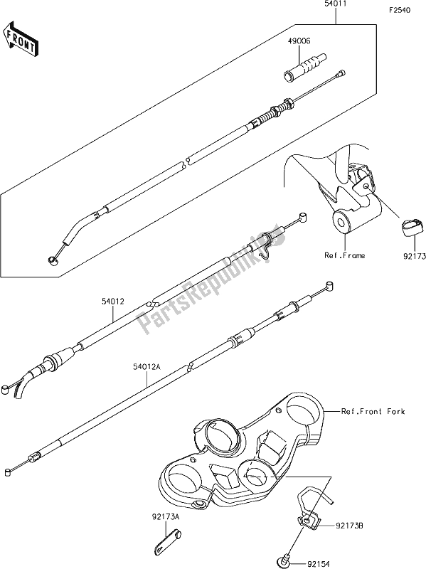 Tutte le parti per il 52 Cables del Kawasaki EX 400 Ninja SE 2018