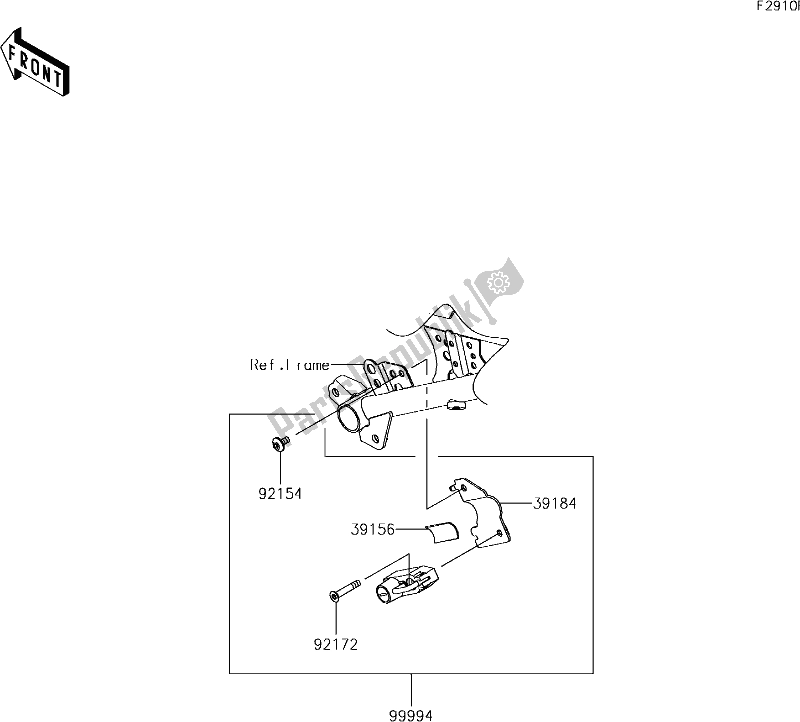 Alle onderdelen voor de 72 Accessory(helmet Lock) van de Kawasaki EX 400 Ninja SE 2018