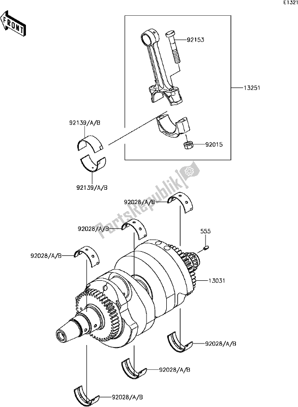 Alle onderdelen voor de B-10crankshaft van de Kawasaki EX 650 Ninja 2017