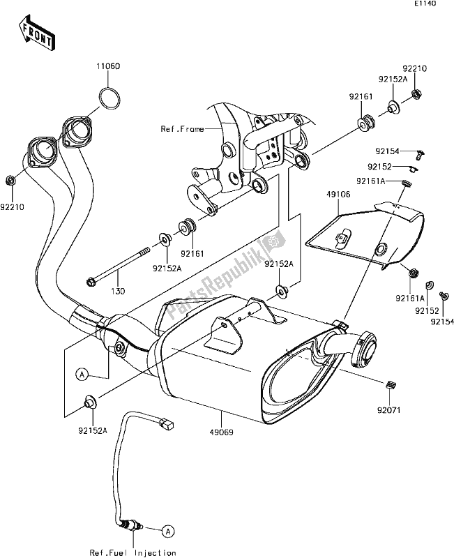 All parts for the B-7 Muffler(s) of the Kawasaki EX 650 Ninja 2017