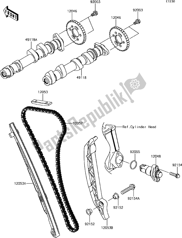 Tutte le parti per il B-9 Camshaft(s)/tensioner del Kawasaki EX 650 Ninja 2017