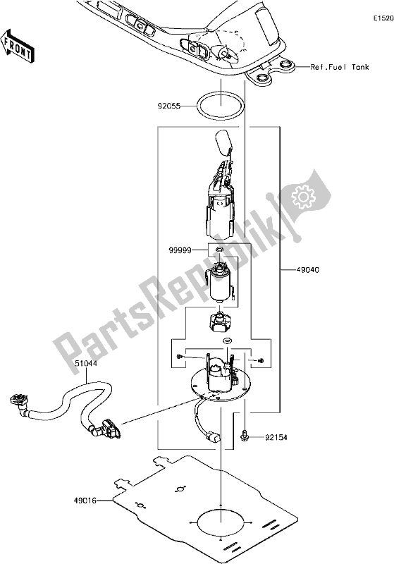 Alle onderdelen voor de C-10fuel Pump van de Kawasaki EX 650 Ninja 2017