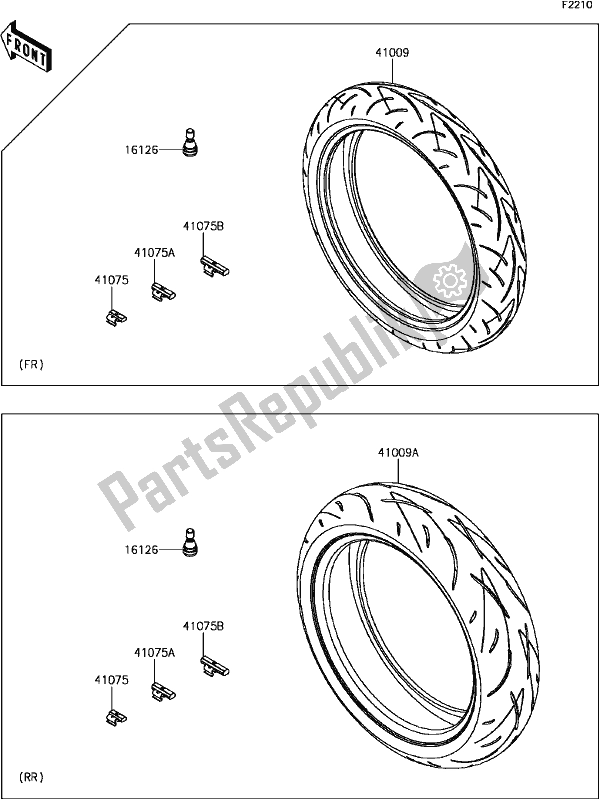 Toutes les pièces pour le E-12tires du Kawasaki EX 650 Ninja 2017