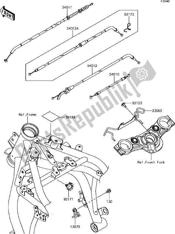 All parts for the F-14cables of the Kawasaki EX 650 Ninja 2017