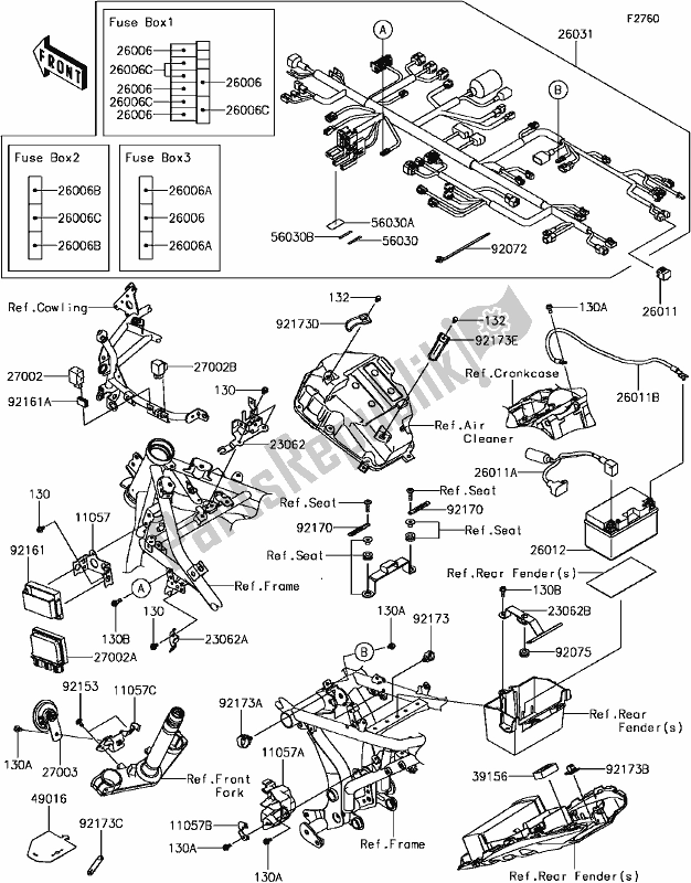 All parts for the G-8 Chassis Electrical Equipment(2/2) of the Kawasaki EX 650 Ninja 2017