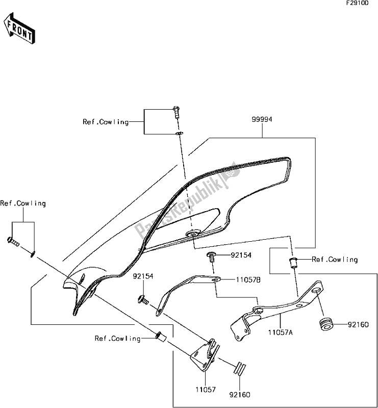 Todas las partes para H-10accessory(windshield) de Kawasaki EX 650 Ninja 2017