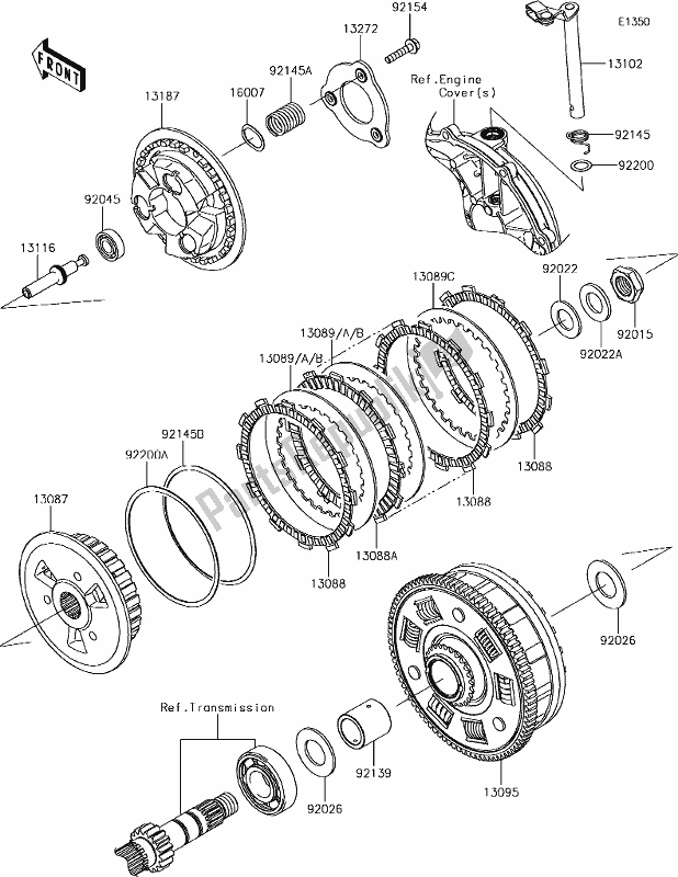 All parts for the 10 Clutch of the Kawasaki EX 650 Ninja 2018