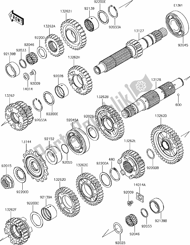 Todas as partes de 11 Transmission do Kawasaki EX 650 Ninja 2018