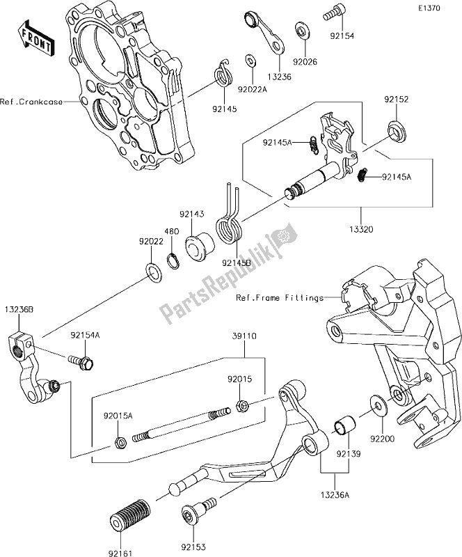 Todas las partes para 13 Gear Change Mechanism de Kawasaki EX 650 Ninja 2018