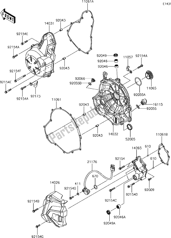 Todas las partes para 16 Engine Cover(s) de Kawasaki EX 650 Ninja 2018