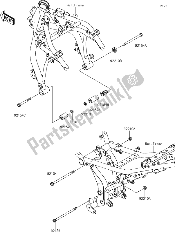 Todas las partes para 29 Engine Mount de Kawasaki EX 650 Ninja 2018