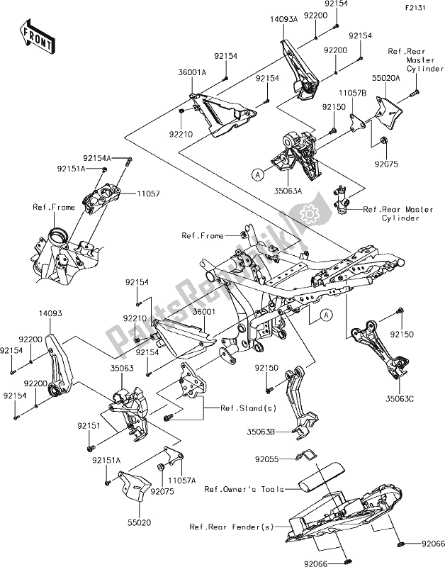 Alle onderdelen voor de 30 Frame Fittings van de Kawasaki EX 650 Ninja 2018