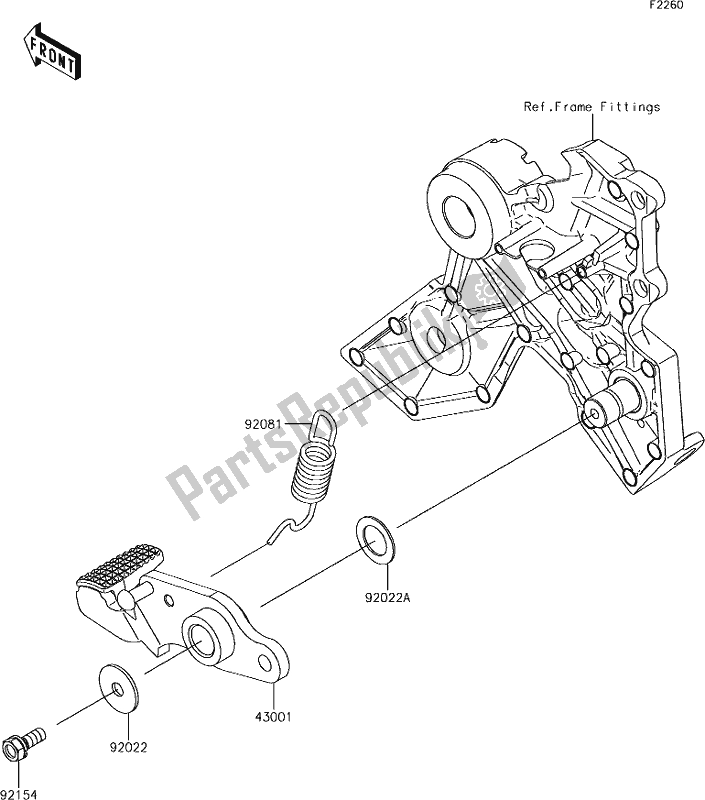 Todas las partes para 40 Brake Pedal de Kawasaki EX 650 Ninja 2018