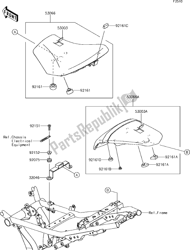 Toutes les pièces pour le 49 Seat du Kawasaki EX 650 Ninja 2018