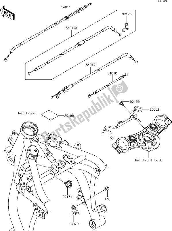 All parts for the 51 Cables of the Kawasaki EX 650 Ninja 2018