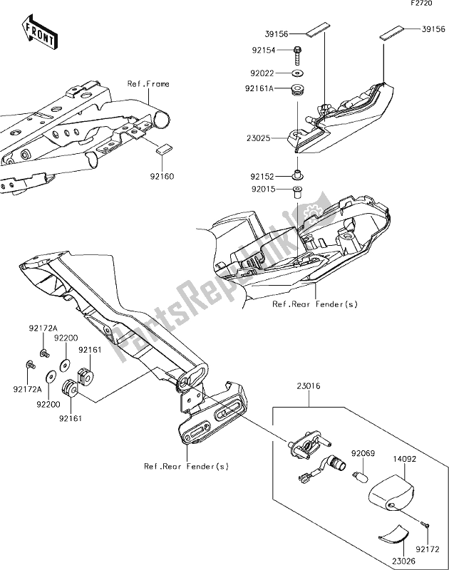 Toutes les pièces pour le 54 Taillight(s) du Kawasaki EX 650 Ninja 2018