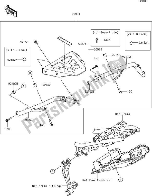 Wszystkie części do 71 Accessory(topcase Bracket) Kawasaki EX 650 Ninja 2018