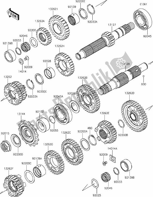 Tutte le parti per il 11 Transmission del Kawasaki EX 650 Ninja 2019