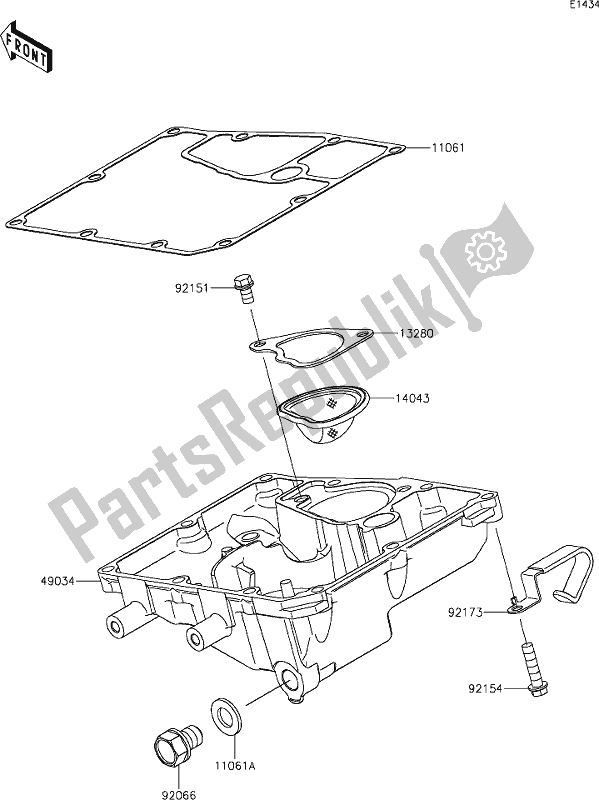 Toutes les pièces pour le 17 Oil Pan du Kawasaki EX 650 Ninja 2019