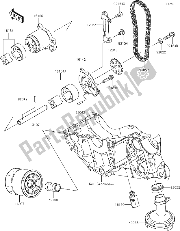 All parts for the 21 Oil Pump of the Kawasaki EX 650 Ninja 2019