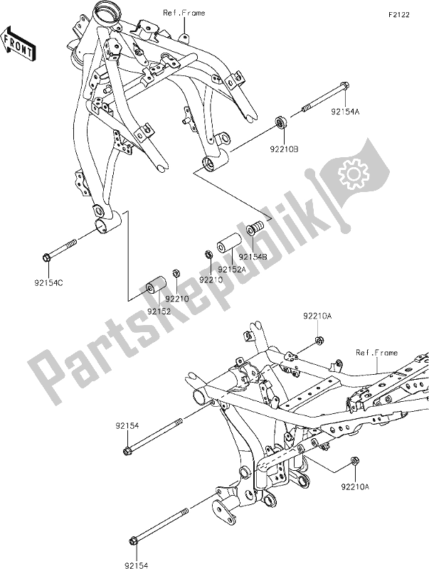 Tutte le parti per il 29 Engine Mount del Kawasaki EX 650 Ninja 2019