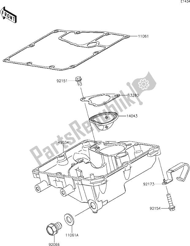 All parts for the 17 Oil Pan of the Kawasaki EX 650 Ninja 2020