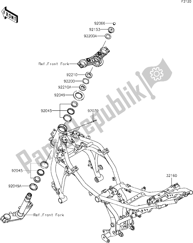 Todas las partes para 28 Frame de Kawasaki EX 650 Ninja 2020