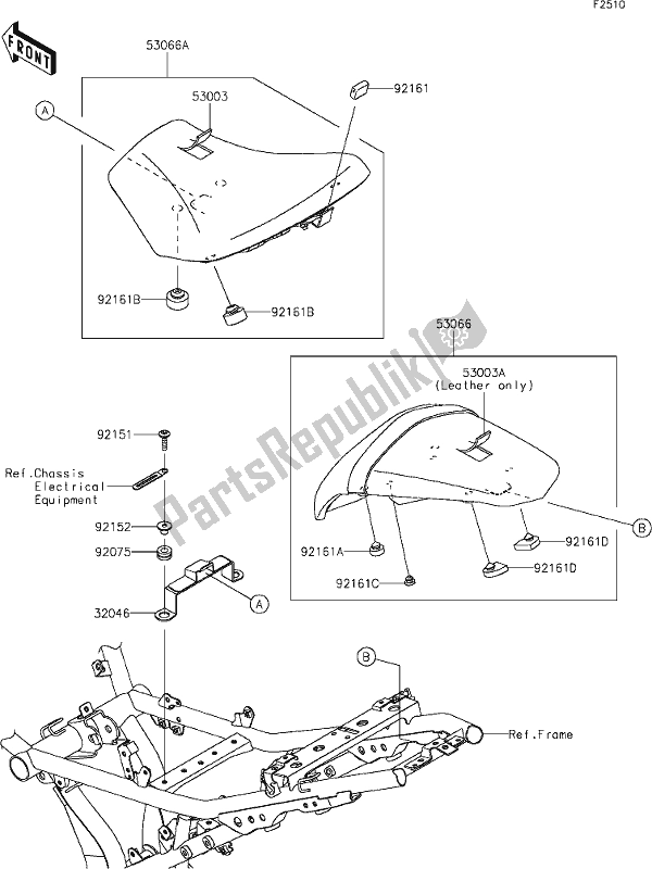 All parts for the 49 Seat of the Kawasaki EX 650 Ninja 2020