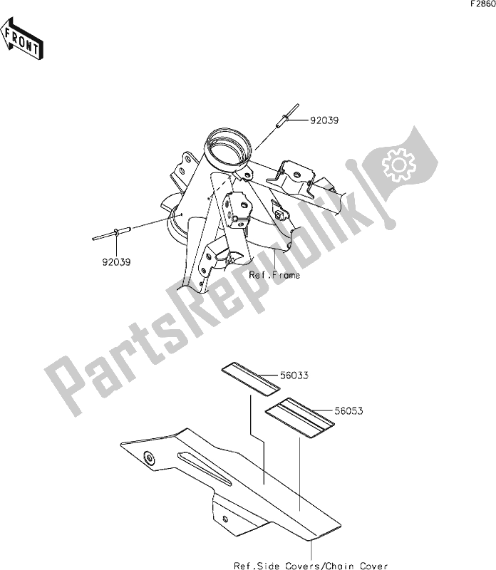 All parts for the 59 Labels of the Kawasaki EX 650 Ninja 2020