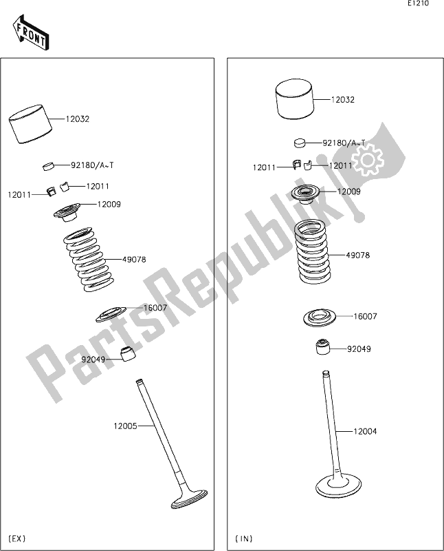 All parts for the 6 Valve(s) of the Kawasaki EX 650 Ninja 2020