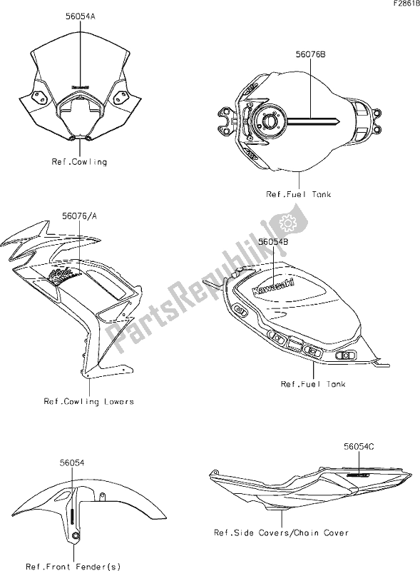 All parts for the 62 Decals(black)(mlfw) of the Kawasaki EX 650 Ninja 2020