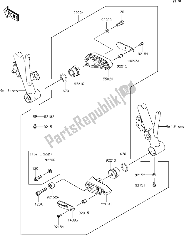 All parts for the 66 Accessory(frame Slider) of the Kawasaki EX 650 Ninja 2020