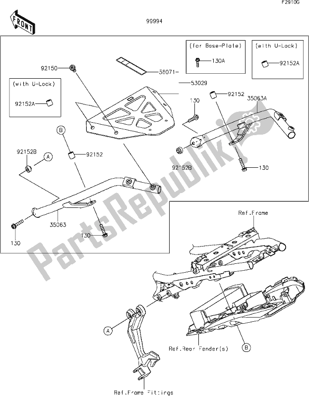 All parts for the 72 Accessory(topcase Bracket) of the Kawasaki EX 650 Ninja 2020