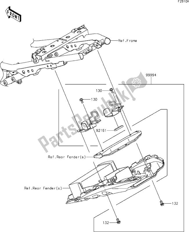 All parts for the 73 Accessory(u-lock Bracket) of the Kawasaki EX 650 Ninja 2020