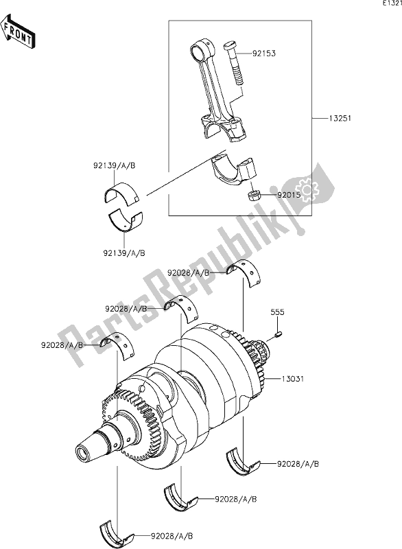 All parts for the 8 Crankshaft of the Kawasaki EX 650 Ninja 2020