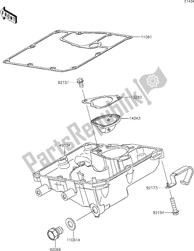 Alle onderdelen voor de 17 Oil Pan van de Kawasaki EX 650 Ninja 2021