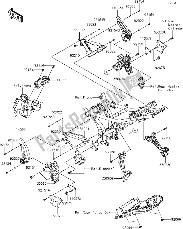 Toutes les pièces pour le 30 Frame Fittings du Kawasaki EX 650 Ninja 2021