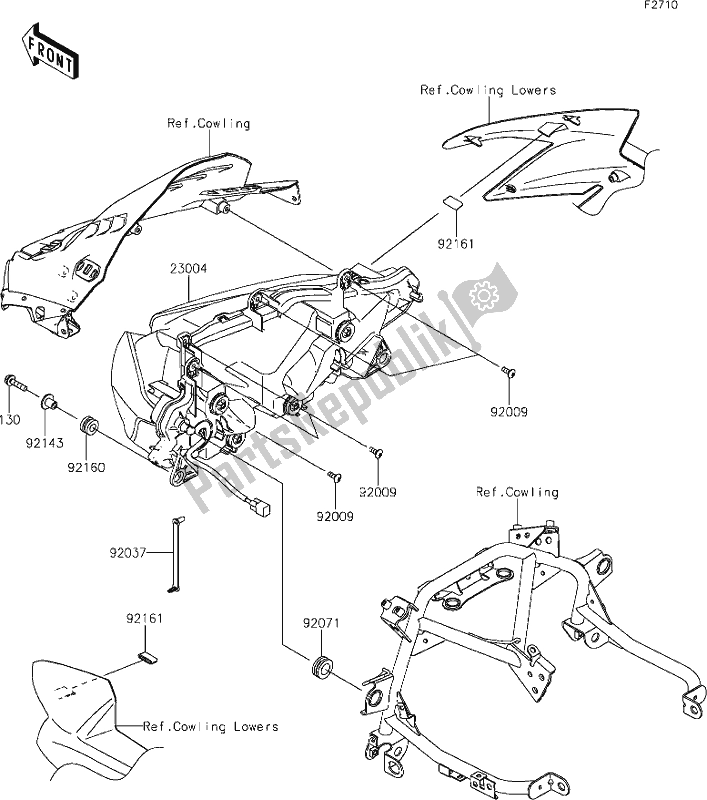 Alle onderdelen voor de 53 Headlight(s) van de Kawasaki EX 650 Ninja 2021