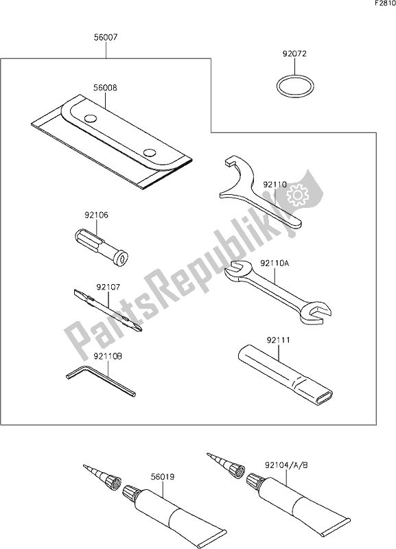 Alle onderdelen voor de 58 Owner's Tools van de Kawasaki EX 650 Ninja 2021