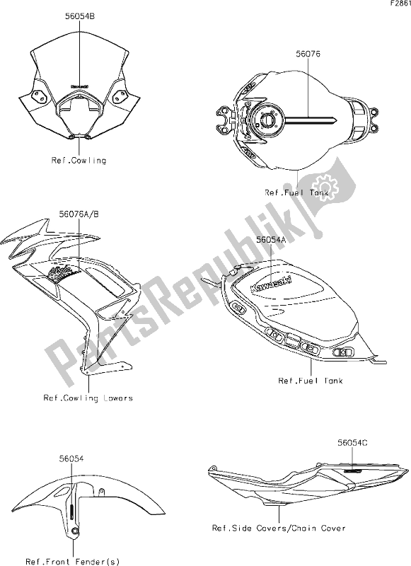 Tutte le parti per il 60 Decals(gray)(mmfnn) del Kawasaki EX 650 Ninja 2021