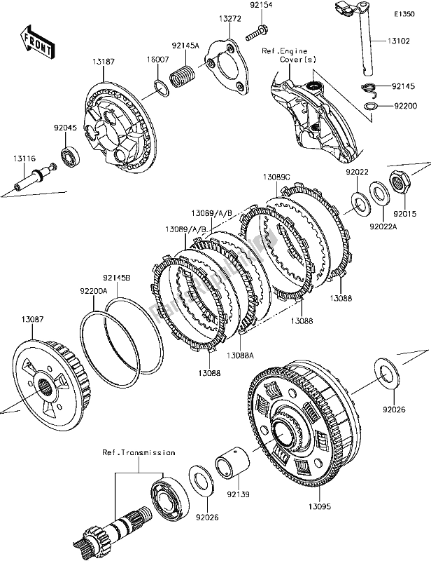 Tutte le parti per il B-12clutch del Kawasaki EX 650 Ninja KRT 2017