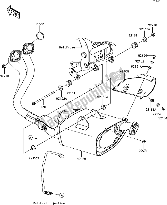 All parts for the B-7 Muffler(s) of the Kawasaki EX 650 Ninja KRT 2017