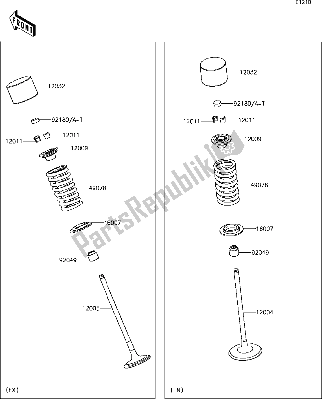 All parts for the B-8 Valve(s) of the Kawasaki EX 650 Ninja KRT 2017