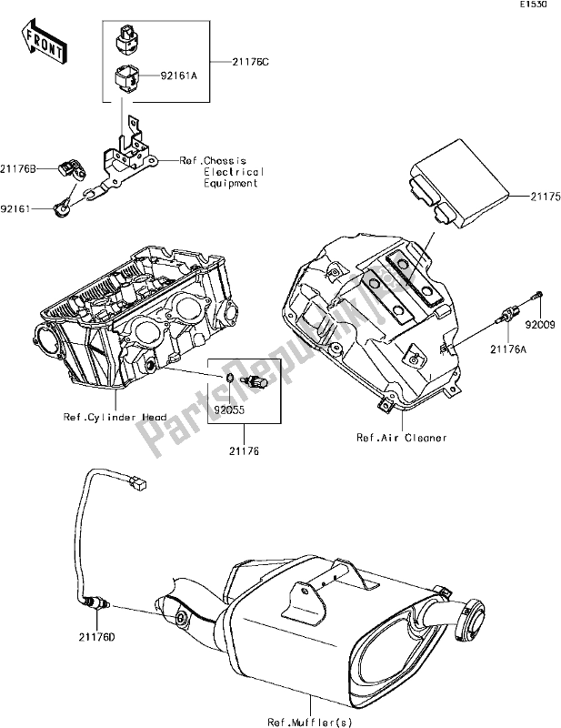 All parts for the C-11fuel Injection of the Kawasaki EX 650 Ninja KRT 2017