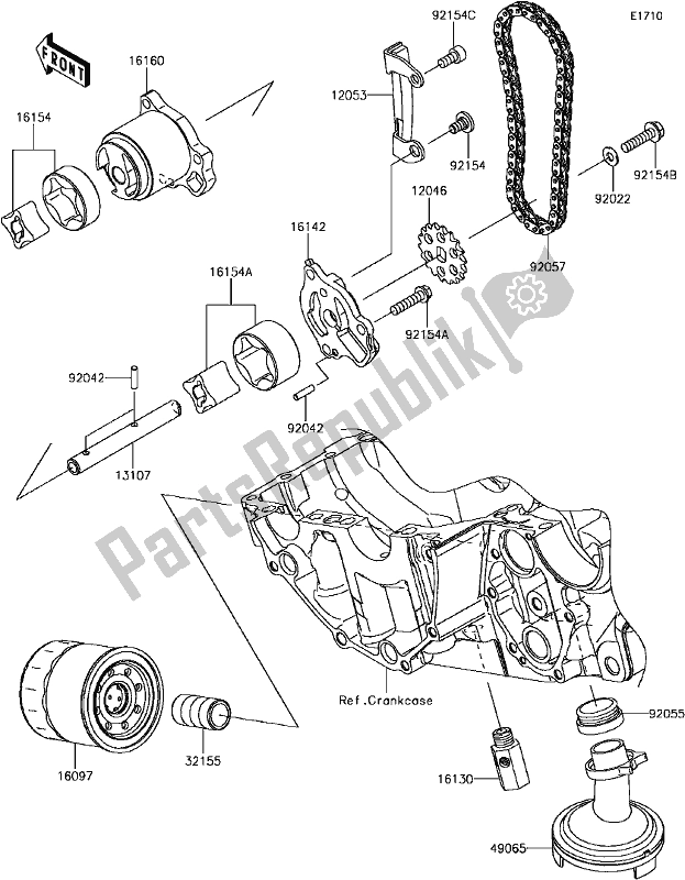 All parts for the C-12oil Pump of the Kawasaki EX 650 Ninja KRT 2017