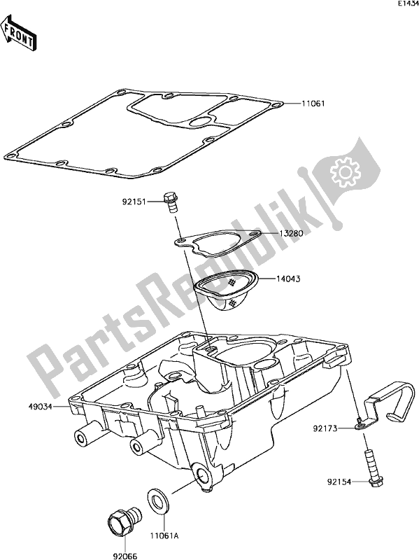 Todas las partes para C-8 Oil Pan de Kawasaki EX 650 Ninja KRT 2017