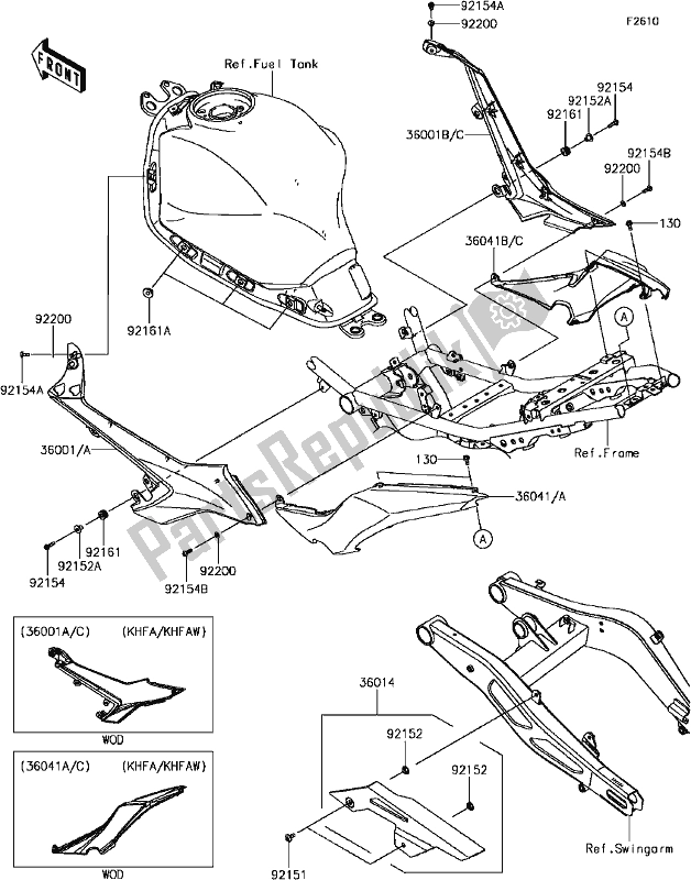 All parts for the G-3 Side Covers/chain Cover of the Kawasaki EX 650 Ninja KRT 2017