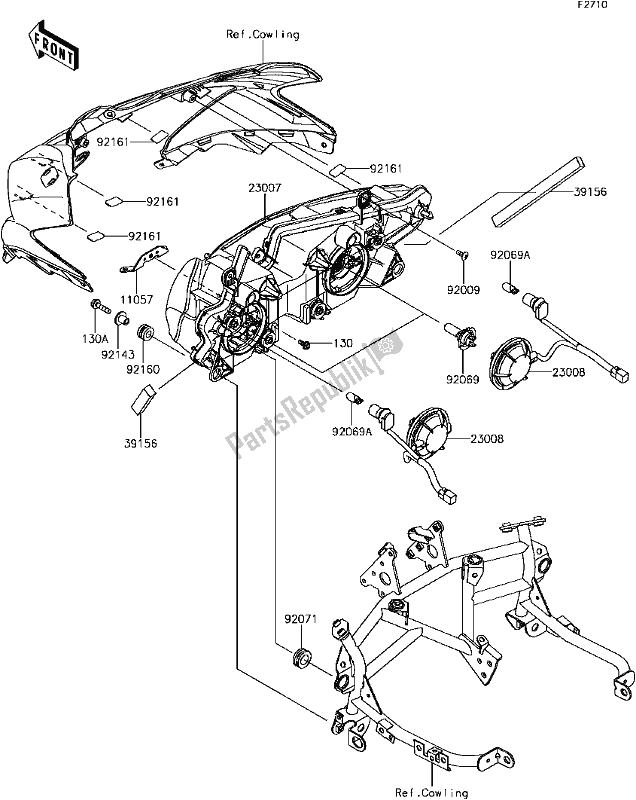 All parts for the G-4 Headlight(s) of the Kawasaki EX 650 Ninja KRT 2017